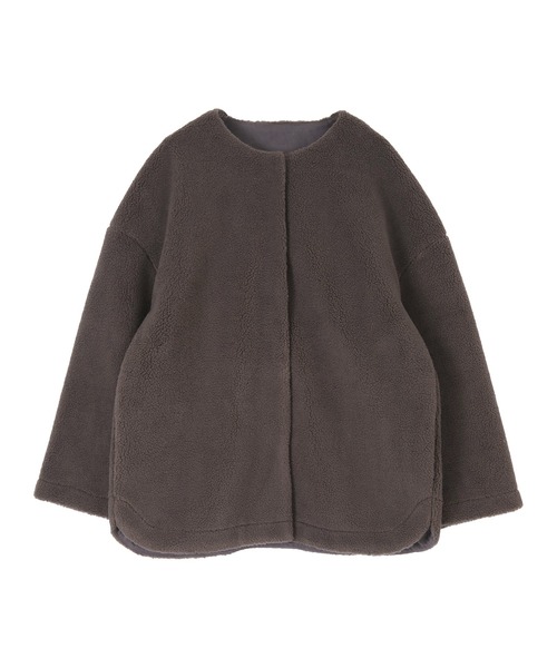 titivate（ティティベイト）の「ﾉｰｶﾗｰﾎﾞｱｺｰﾄ（ノーカラーコート・レディース・アイボリー/パープル/ブルーグレー/チャコール・S/M）」の7枚目の写真