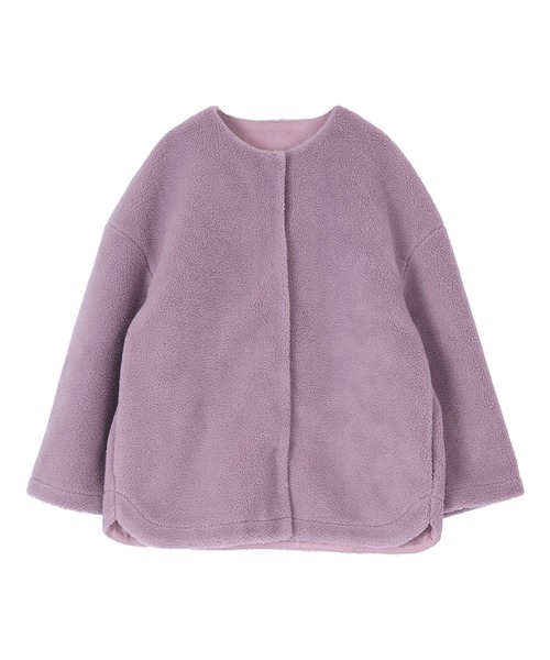 titivate（ティティベイト）の「ﾉｰｶﾗｰﾎﾞｱｺｰﾄ（ノーカラーコート・レディース・アイボリー/パープル/ブルーグレー/チャコール・S/M）」の10枚目の写真