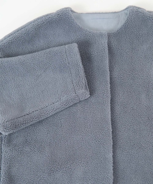 titivate（ティティベイト）の「ﾉｰｶﾗｰﾎﾞｱｺｰﾄ（ノーカラーコート・レディース・アイボリー/パープル/ブルーグレー/チャコール・S/M）」の19枚目の写真