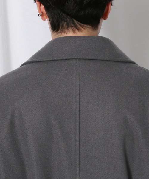 【美品】レイジブルー　ウーリーテック　トレンチコート　ロング　スリット　M  黒 RAGEBLUE（レイジブルー）の「Drape slit trench long coat