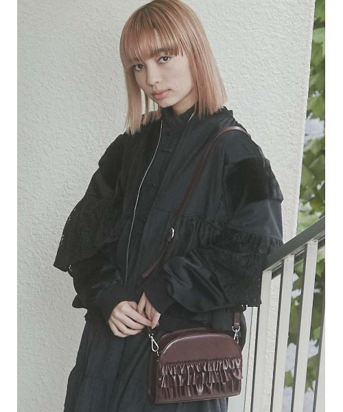 merry jenny（メリージェニー）の「フリルショルダーbag（ショルダーバッグ・レディース・ブラック/アイボリー/ボルドー・FREE）」の3枚目の写真