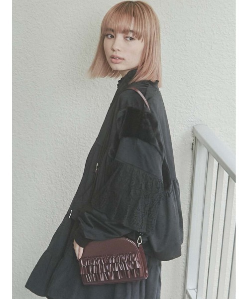 merry jenny（メリージェニー）の「フリルショルダーbag（ショルダーバッグ・レディース・ブラック/アイボリー/ボルドー・FREE）」の5枚目の写真