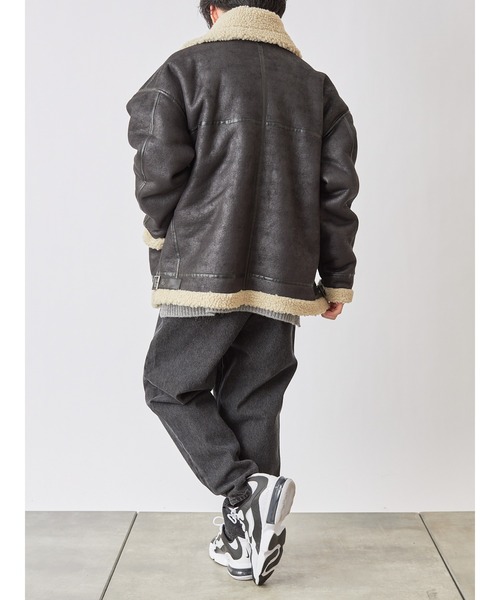 COLONY 2139（コロニートゥーワンスリーナイン）の「フェイクムートンB-3ブルゾン（ムートンコート・メンズ・ブラック×ブラック/ブラック×ベージュ/ブラウン・SMALL/MEDIUM/LARGE/X-LARGE）」の20枚目の写真