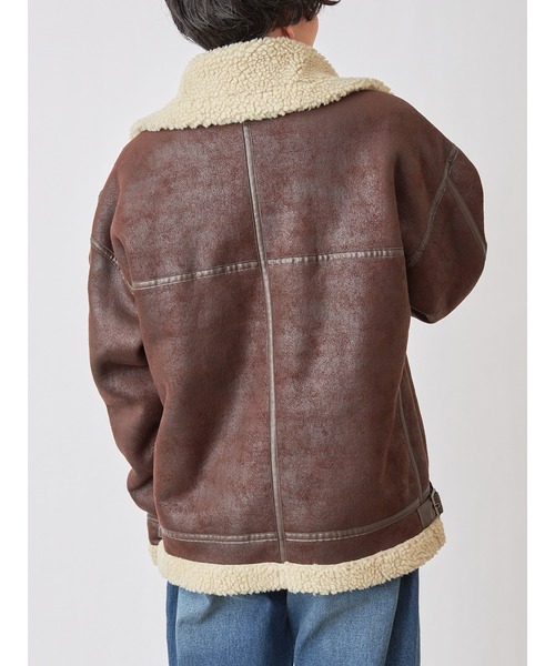 COLONY 2139（コロニートゥーワンスリーナイン）の「フェイクムートンB-3ブルゾン（ムートンコート・メンズ・ブラック×ブラック/ブラック×ベージュ/ブラウン・SMALL/MEDIUM/LARGE/X-LARGE）」の22枚目の写真