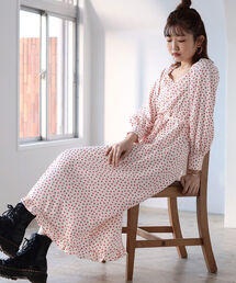 BeAMS DOT | 【WEB限定】BeAMS DOT / ペンタゴンネック フラワーワンピース(ワンピース)