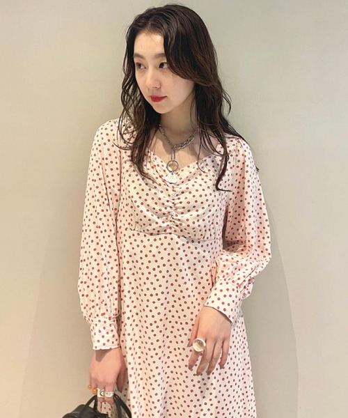 BeAMS DOT（ビームスドット）の「【WEB限定】BeAMS DOT / ペンタゴンネック フラワーワンピース（ワンピース・レディース・ホワイト系その他5/ブルー系その他3・FREE）」の16枚目の写真