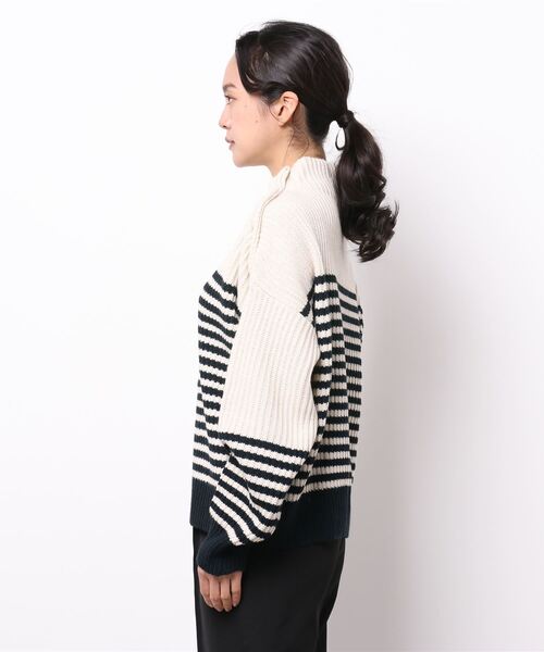 cepo（セポ）の「モックネック カタボタンニット　柄アソート（ニット/セーター・レディース・ブラック/グレー/オフホワイト/イエロー・M）」の17枚目の写真