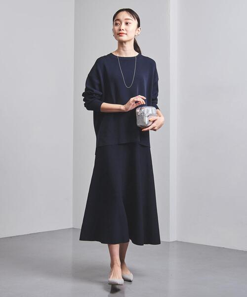 UNITED ARROWS - 試着のみ☆ユナイテッドアローズ　CU/Pスムース クルーネック ニット　ボーダー UNITED ARROWS（ユナイテッドアローズ）の「＜UNITED ARROWS＞CU