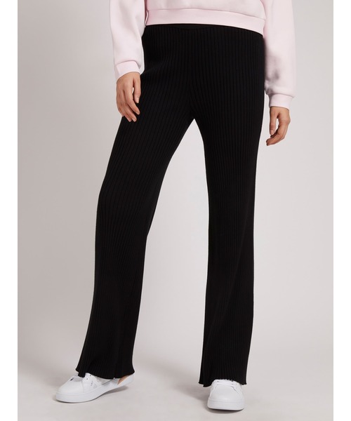 Guess（ゲス）の「Eco Colette Rib-Knit Wide Leg Pant（その他パンツ・レディース・ブラック/ホワイト/ベージュ・X-SMALL/SMALL/MEDIUM）」の6枚目の写真