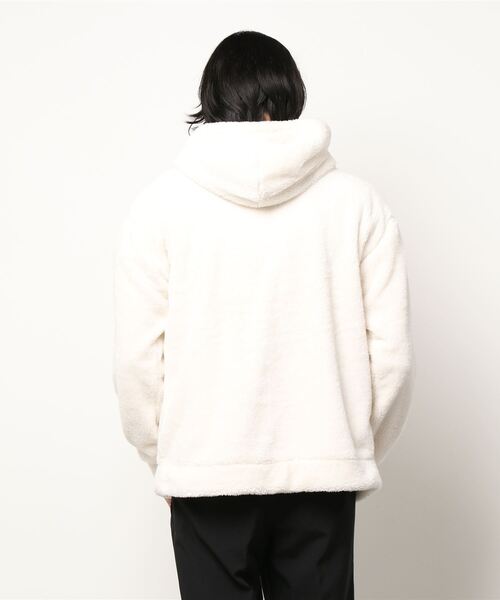 AZUL by moussy(アズールバイマウジー)の「BOA ZIP HOODIE/ボアジップフーディ(パーカー・メンズ・オフホワイト/ブラック/グレー・MEDIUM/LARGE)」の4枚目の写真