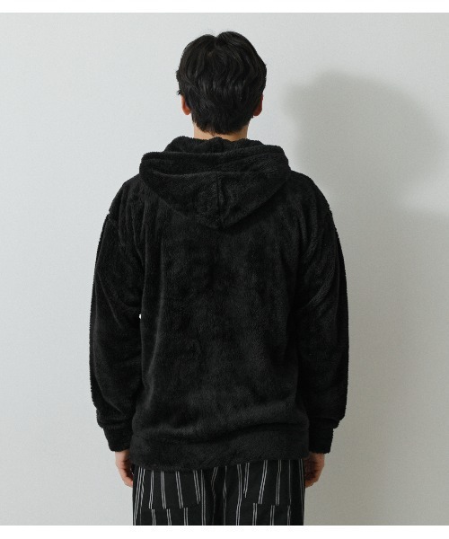 AZUL by moussy(アズールバイマウジー)の「BOA ZIP HOODIE/ボアジップフーディ(パーカー・メンズ・オフホワイト/ブラック/グレー・MEDIUM/LARGE)」の10枚目の写真