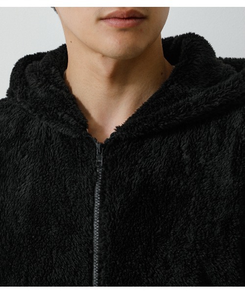 AZUL by moussy(アズールバイマウジー)の「BOA ZIP HOODIE/ボアジップフーディ(パーカー・メンズ・オフホワイト/ブラック/グレー・MEDIUM/LARGE)」の11枚目の写真