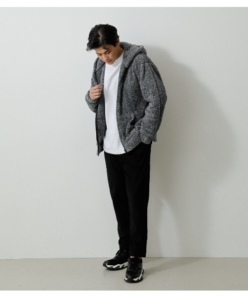 AZUL by moussy(アズールバイマウジー)の「BOA ZIP HOODIE/ボアジップフーディ(パーカー・メンズ・オフホワイト/ブラック/グレー・MEDIUM/LARGE)」の15枚目の写真