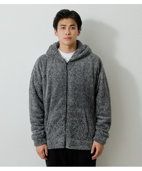 AZUL by moussy(アズールバイマウジー)の「BOA ZIP HOODIE/ボアジップフーディ(パーカー・メンズ・オフホワイト/ブラック/グレー・MEDIUM/LARGE)」の16枚目の写真