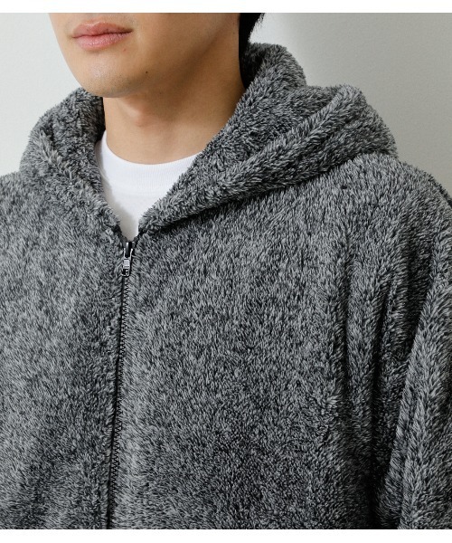AZUL by moussy(アズールバイマウジー)の「BOA ZIP HOODIE/ボアジップフーディ(パーカー・メンズ・オフホワイト/ブラック/グレー・MEDIUM/LARGE)」の19枚目の写真