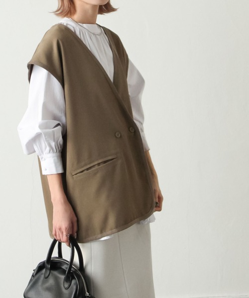 Chillfar（チルファー）の「セミストレッチツイルベスト（ベスト・レディース・ブラック/ベージュ/ブラウン/アイボリー・FREE）」の3枚目の写真