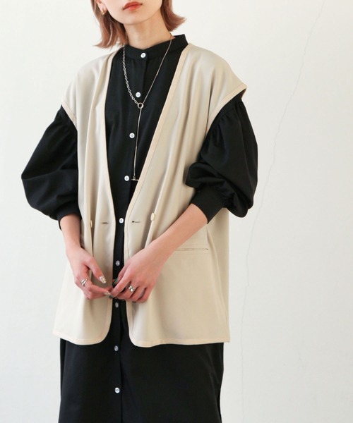 Chillfar（チルファー）の「セミストレッチツイルベスト（ベスト・レディース・ブラック/ベージュ/ブラウン/アイボリー・FREE）」の22枚目の写真