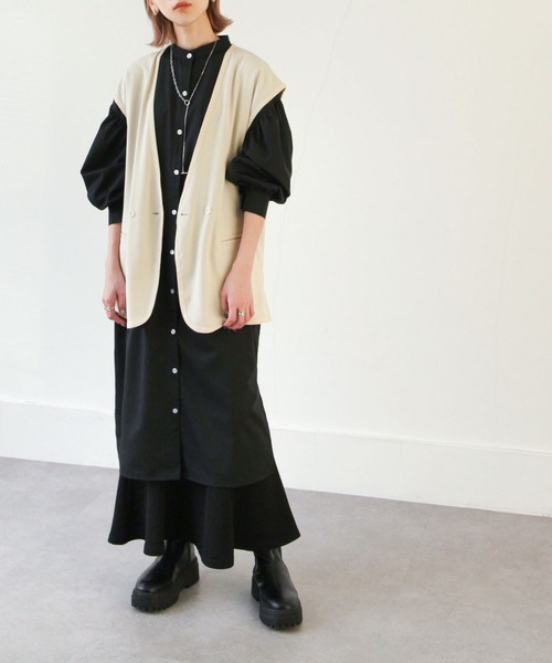 Chillfar（チルファー）の「セミストレッチツイルベスト（ベスト・レディース・ブラック/ベージュ/ブラウン/アイボリー・FREE）」の21枚目の写真