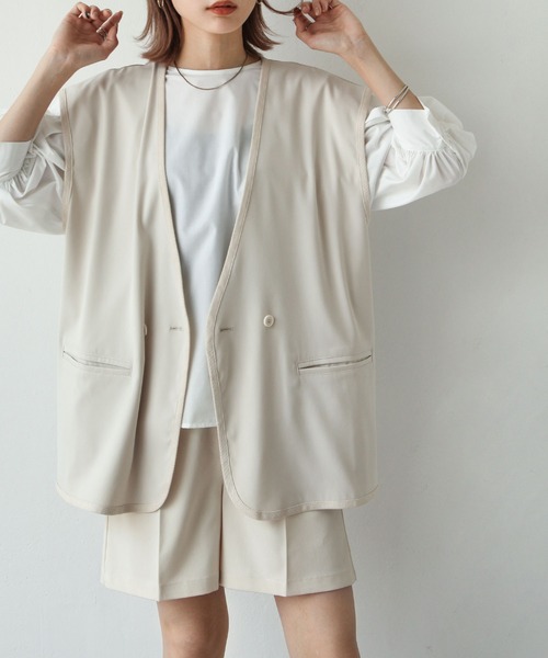 Chillfar（チルファー）の「セミストレッチツイルベスト（ベスト・レディース・ブラック/ベージュ/ブラウン/アイボリー・FREE）」の14枚目の写真