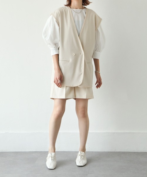 Chillfar（チルファー）の「セミストレッチツイルベスト（ベスト・レディース・ブラック/ベージュ/ブラウン/アイボリー・FREE）」の5枚目の写真