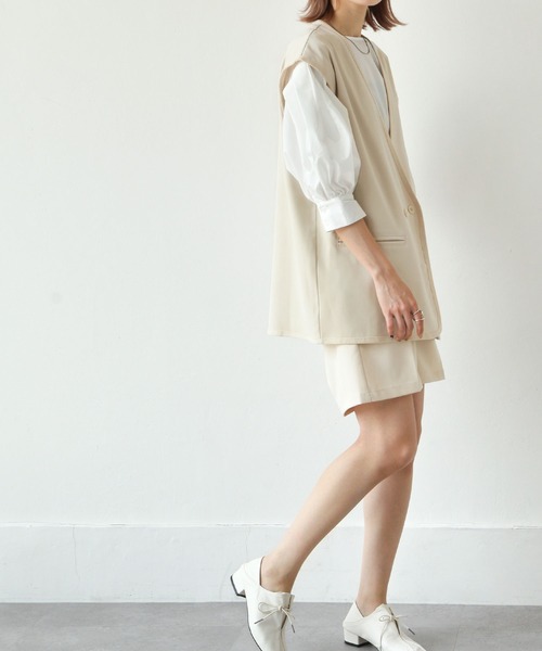 Chillfar（チルファー）の「セミストレッチツイルベスト（ベスト・レディース・ブラック/ベージュ/ブラウン/アイボリー・FREE）」の8枚目の写真