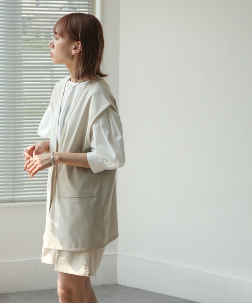 Chillfar（チルファー）の「セミストレッチツイルベスト（ベスト・レディース・ブラック/ベージュ/ブラウン/アイボリー・FREE）」の10枚目の写真