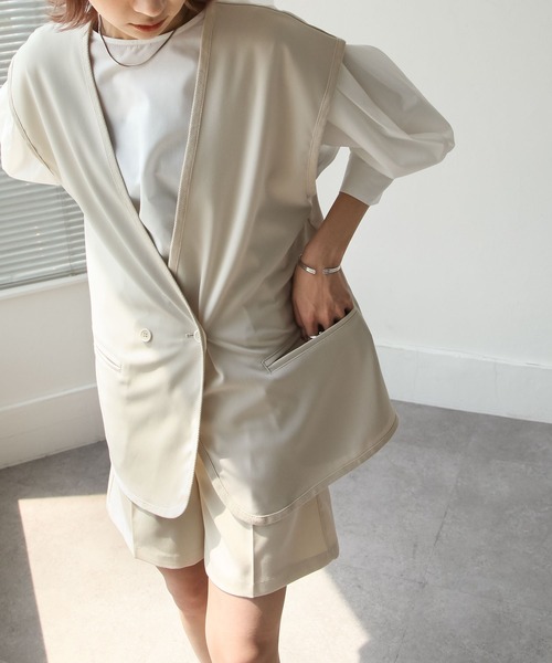 Chillfar（チルファー）の「セミストレッチツイルベスト（ベスト・レディース・ブラック/ベージュ/ブラウン/アイボリー・FREE）」の11枚目の写真