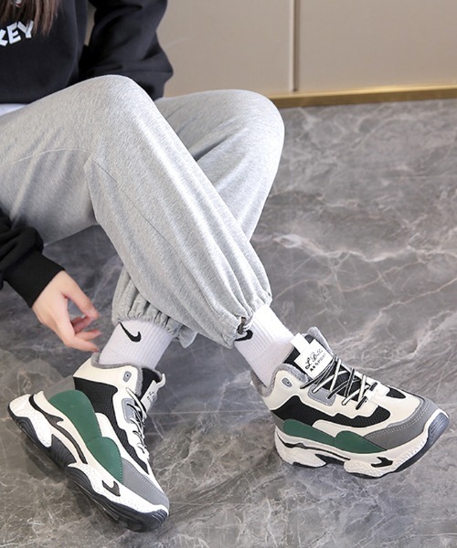 Futier land(フューティアランド)の「ハイカットダッドスニーカー(スニーカー・レディース・ブラック/グリーン・35/36/37/38/39/40)」の2枚目の写真