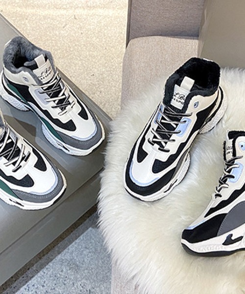 Futier land(フューティアランド)の「ハイカットダッドスニーカー(スニーカー・レディース・ブラック/グリーン・35/36/37/38/39/40)」の3枚目の写真