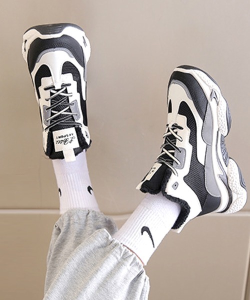 Futier land(フューティアランド)の「ハイカットダッドスニーカー(スニーカー・レディース・ブラック/グリーン・35/36/37/38/39/40)」の9枚目の写真