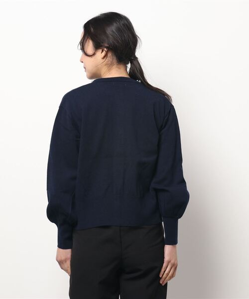 en recre（アンレクレ）の「ニットアンサンブル（カーディガン/ボレロ・レディース・ダークネイビー/チョコ・2）」の4枚目の写真