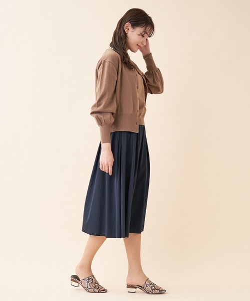 en recre（アンレクレ）の「ニットアンサンブル（カーディガン/ボレロ・レディース・ダークネイビー/チョコ・2）」の20枚目の写真