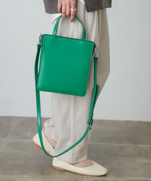 SENSE OF PLACE by URBAN RESEARCH（センスオブプレイスバイアーバンリサーチ）の「2WAYスクエアミニトートバッグ（トートバッグ・レディース・ブラック/ブラウン/グリーン・ONE）」の6枚目の写真