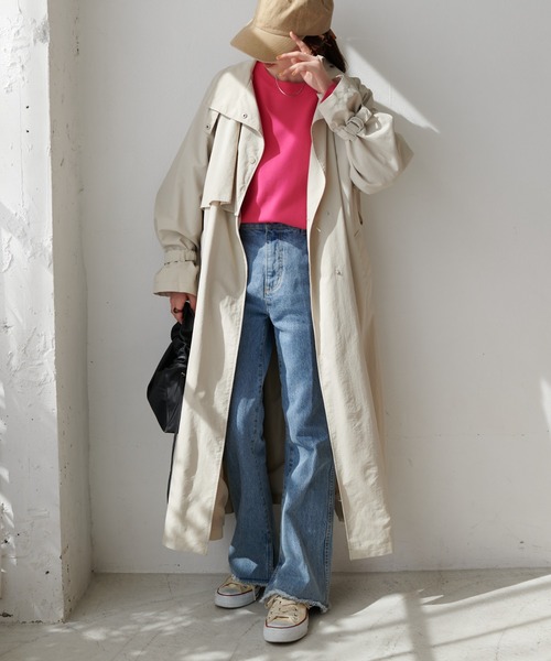 DISCOAT（ディスコート）の「USコットンデニムフレアパンツ（デニムパンツ・レディース・アイボリー/ブラック/サックスブルー/ネイビー・SMALL/MEDIUM/LARGE）」の5枚目の写真