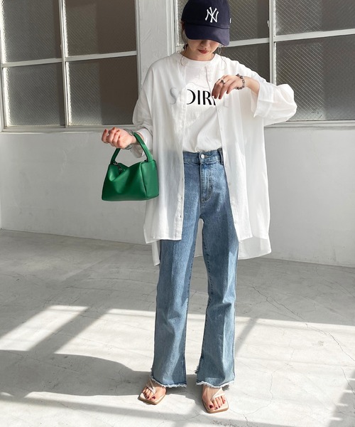 DISCOAT（ディスコート）の「USコットンデニムフレアパンツ（デニムパンツ・レディース・アイボリー/ブラック/サックスブルー/ネイビー・SMALL/MEDIUM/LARGE）」の9枚目の写真