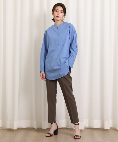 INED（イネド）の「美脚パンツ 快適な穿き心地 後ろウエストゴム（その他パンツ・レディース・レッド/オフホワイト/イエロー/ネイビー/グレイッシュベージュ/ブルーグレー/ターコイズブルー/チェリーピンク/ブラック/ブラウン/パープル/グリーン/モカ/オリーブ/ブルーグリーン/ライトホワイト・11号/9号/7号/5号）」の21枚目の写真