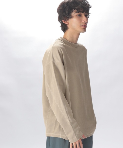 niko and...（ニコアンド）の「フェイクレイヤー裾ラウンドロンＴ（Tシャツ/カットソー・メンズ・ベージュ/ネイビー/オフホワイト/ライトグリーン・SMALL/MEDIUM/LARGE）」の2枚目の写真