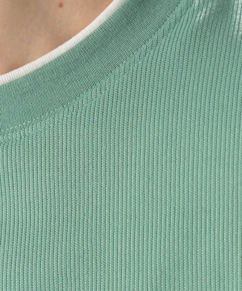 niko and...（ニコアンド）の「フェイクレイヤー裾ラウンドロンＴ（Tシャツ/カットソー・メンズ・ベージュ/ネイビー/オフホワイト/ライトグリーン・SMALL/MEDIUM/LARGE）」の8枚目の写真