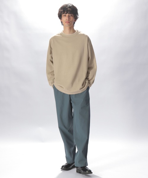 niko and...（ニコアンド）の「フェイクレイヤー裾ラウンドロンＴ（Tシャツ/カットソー・メンズ・ベージュ/ネイビー/オフホワイト/ライトグリーン・SMALL/MEDIUM/LARGE）」の9枚目の写真