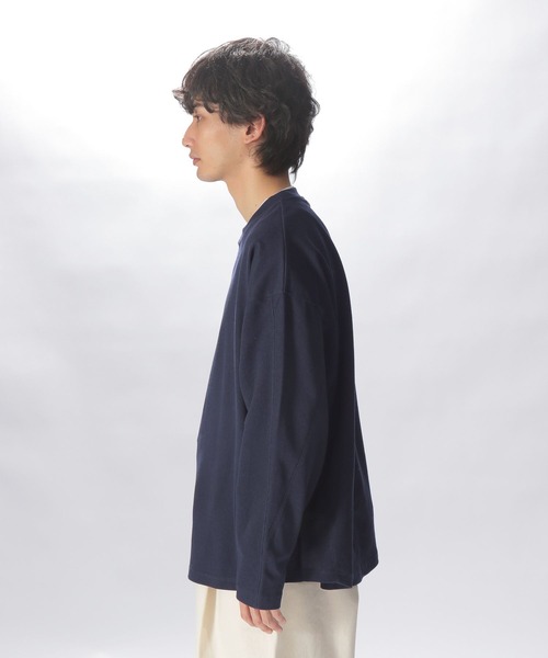 niko and...（ニコアンド）の「フェイクレイヤー裾ラウンドロンＴ（Tシャツ/カットソー・メンズ・ベージュ/ネイビー/オフホワイト/ライトグリーン・SMALL/MEDIUM/LARGE）」の7枚目の写真