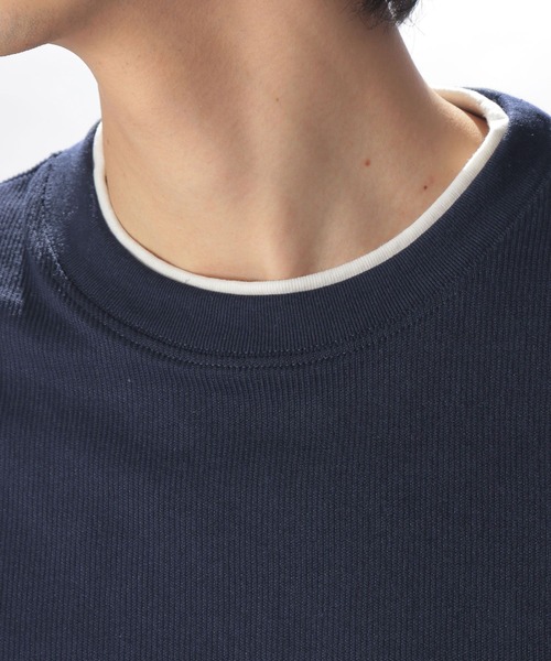 niko and...（ニコアンド）の「フェイクレイヤー裾ラウンドロンＴ（Tシャツ/カットソー・メンズ・ベージュ/ネイビー/オフホワイト/ライトグリーン・SMALL/MEDIUM/LARGE）」の17枚目の写真