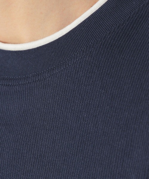 niko and...（ニコアンド）の「フェイクレイヤー裾ラウンドロンＴ（Tシャツ/カットソー・メンズ・ベージュ/ネイビー/オフホワイト/ライトグリーン・SMALL/MEDIUM/LARGE）」の6枚目の写真