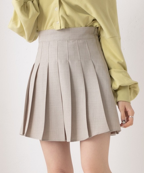 OLIVE des OLIVE（オリーブデオリーブ）の「ミニプリーツスカート（スカート・レディース・ブラック/オフホワイト/ミント/グレイッシュベージュ/スミクロ/オリーブ/ベージュ・FREE）」の6枚目の写真