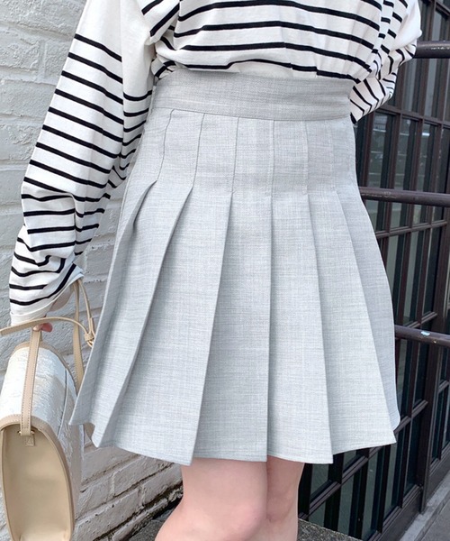 OLIVE des OLIVE（オリーブデオリーブ）の「ミニプリーツスカート（スカート・レディース・ブラック/オフホワイト/ミント/グレイッシュベージュ/スミクロ/オリーブ/ベージュ・FREE）」の7枚目の写真