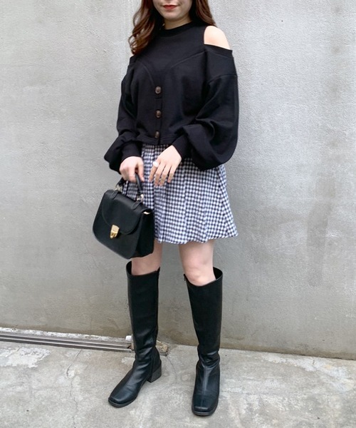 OLIVE des OLIVE（オリーブデオリーブ）の「ミニプリーツスカート（スカート・レディース・ブラック/オフホワイト/ミント/グレイッシュベージュ/スミクロ/オリーブ/ベージュ・FREE）」の8枚目の写真