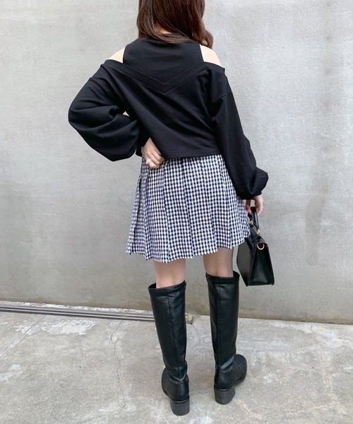 OLIVE des OLIVE（オリーブデオリーブ）の「ミニプリーツスカート（スカート・レディース・ブラック/オフホワイト/ミント/グレイッシュベージュ/スミクロ/オリーブ/ベージュ・FREE）」の9枚目の写真