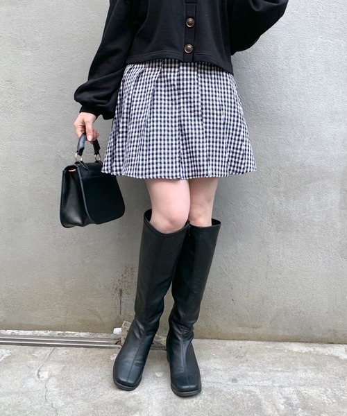 OLIVE des OLIVE（オリーブデオリーブ）の「ミニプリーツスカート（スカート・レディース・ブラック/オフホワイト/ミント/グレイッシュベージュ/スミクロ/オリーブ/ベージュ・FREE）」の10枚目の写真