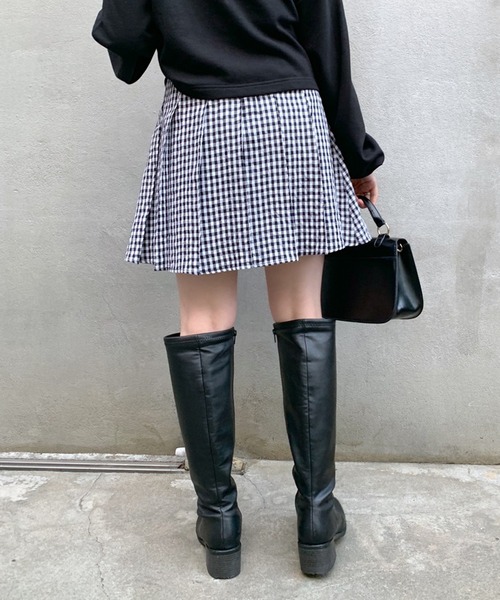 OLIVE des OLIVE（オリーブデオリーブ）の「ミニプリーツスカート（スカート・レディース・ブラック/オフホワイト/ミント/グレイッシュベージュ/スミクロ/オリーブ/ベージュ・FREE）」の12枚目の写真