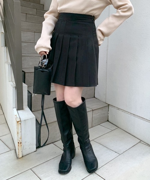 OLIVE des OLIVE（オリーブデオリーブ）の「ミニプリーツスカート（スカート・レディース・ブラック/オフホワイト/ミント/グレイッシュベージュ/スミクロ/オリーブ/ベージュ・FREE）」の16枚目の写真