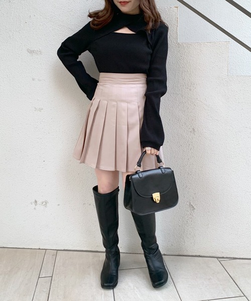 OLIVE des OLIVE（オリーブデオリーブ）の「ミニプリーツスカート（スカート・レディース・ブラック/オフホワイト/ミント/グレイッシュベージュ/スミクロ/オリーブ/ベージュ・FREE）」の18枚目の写真